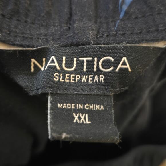 Nautica Sleepwear Navy Blue Logo Print Lounge Pants with pockets XXL - Picture 3 of 4